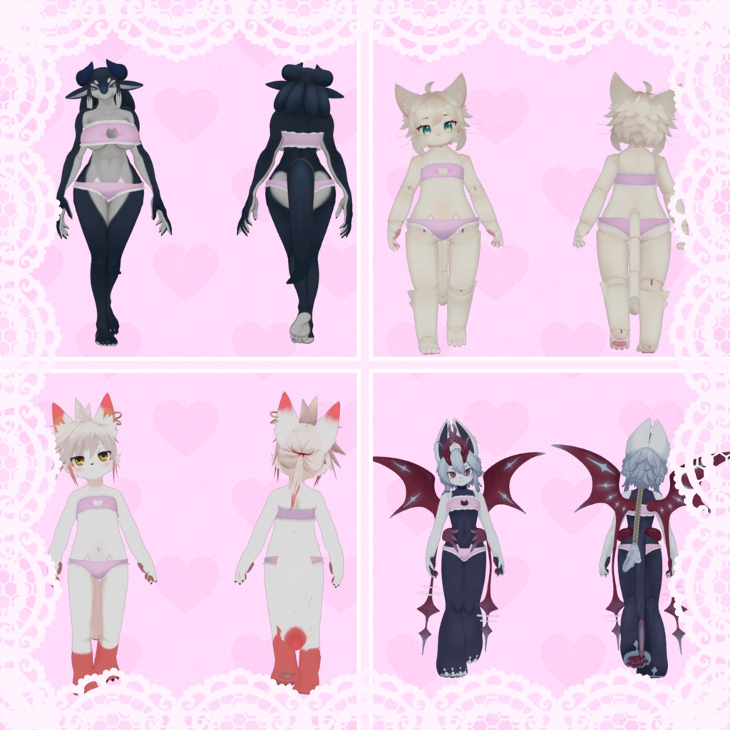 【VRC想定】猫ランジェリー