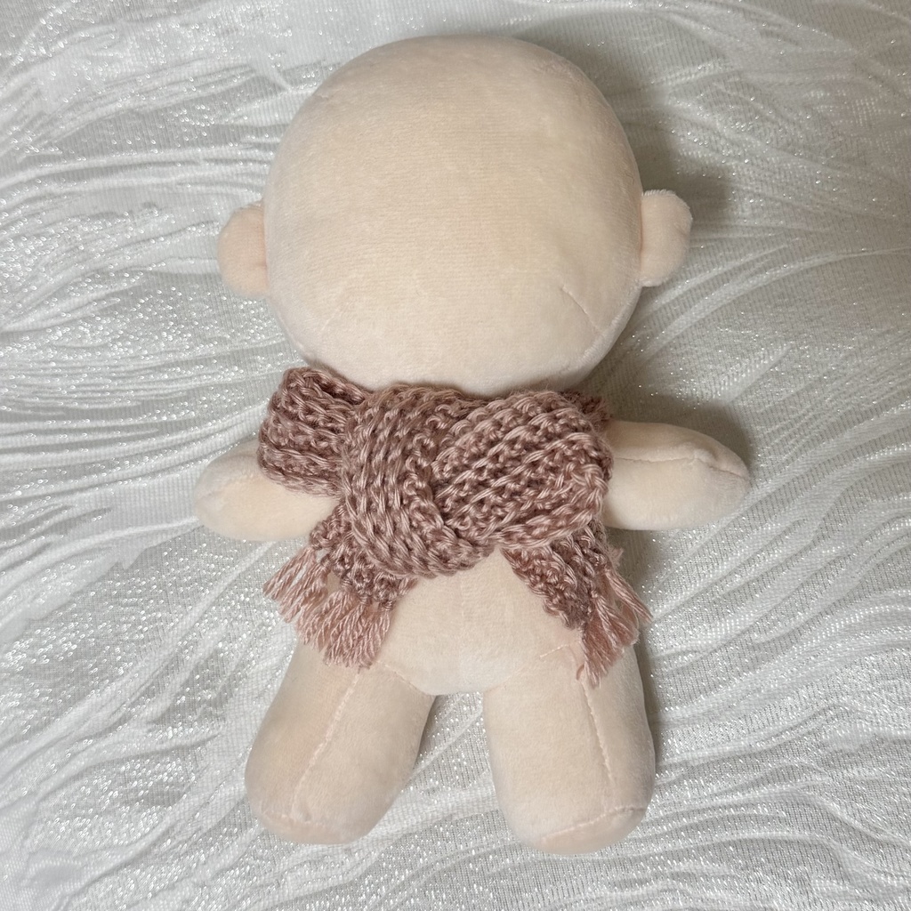 マフラー　20cmぬいぐるみ　もちマス　ピンク