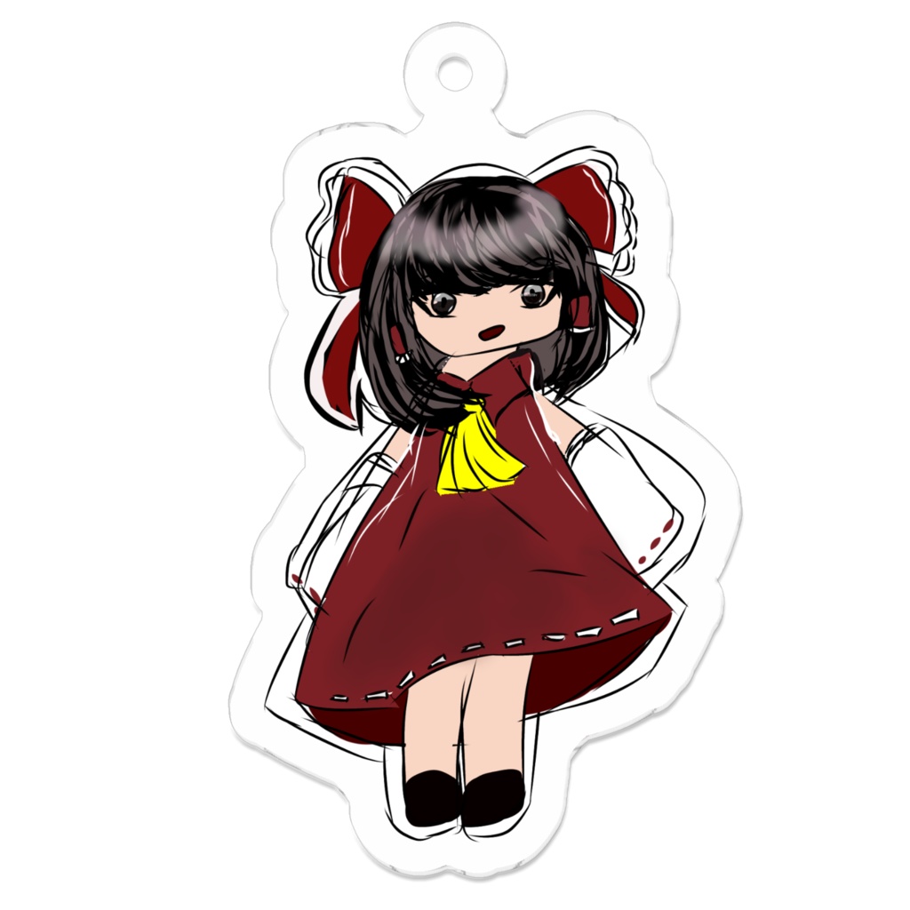 東方project霊夢同人アクリルキーホルダー　　サークル名暁月の夜には，月がある