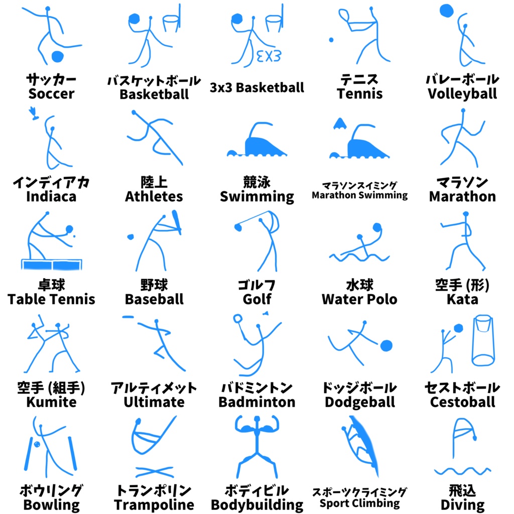 【無料素材（Free Material）】スポーツピクトグラム（Sports Pictogram）