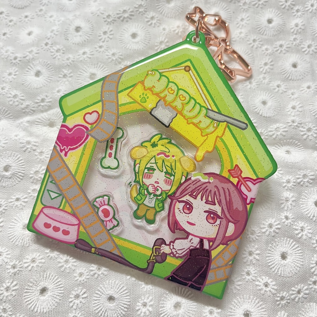 犬小屋会西(▼√)シャカシャカアクリルキーホルダー