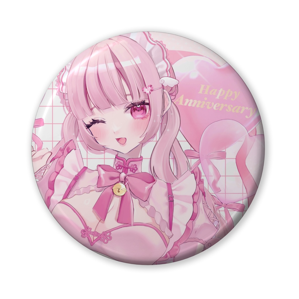 ꒰ঌ 天使ねむ １周年記念シンプル缶バッジ ໒꒱
