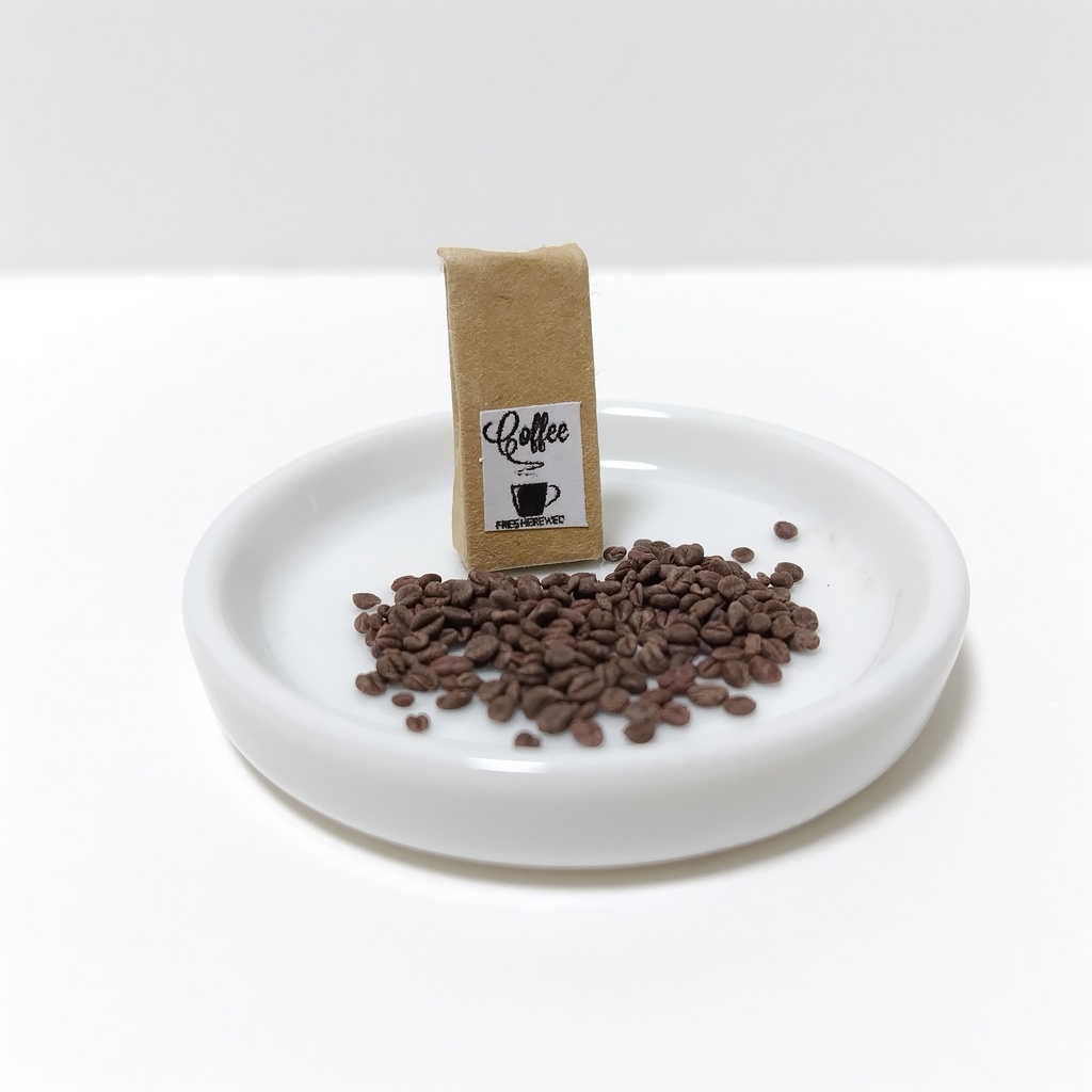 ミニチュア コーヒー豆セット(豆&ミル豆、1/12サイズ)