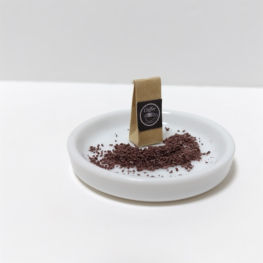 ミニチュア コーヒー豆セット(豆&ミル豆、1/12サイズ)
