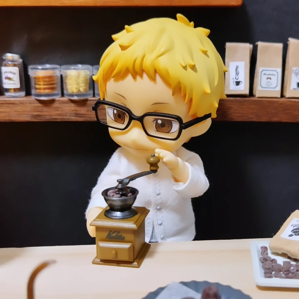 ミニチュア コーヒー豆セット(豆&ミル豆、1/12サイズ)