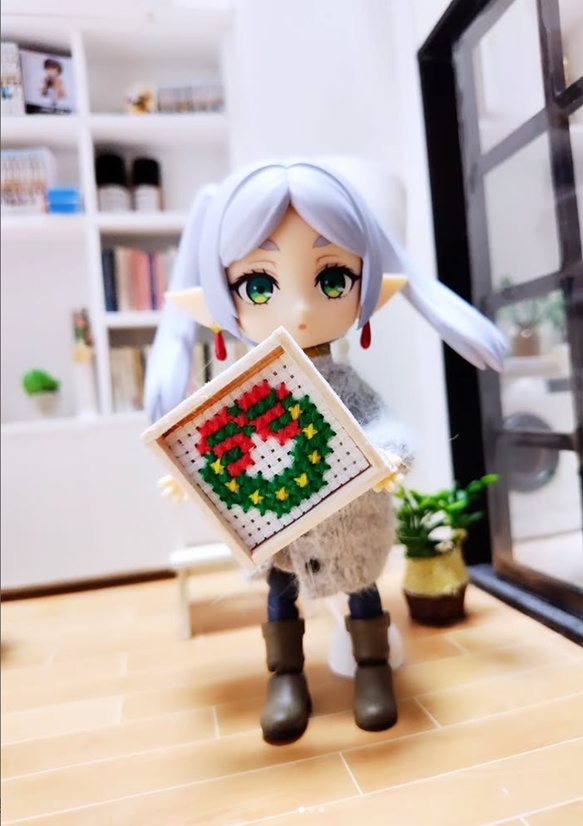 【クリスマスミニチュア】クリスマスリース(1/12サイズ)