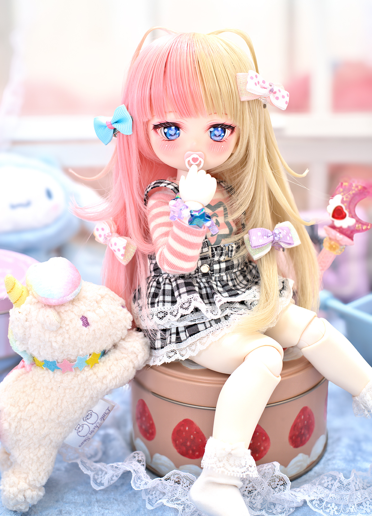 【展示】[derteufel666]imomodoll 1 6 Dia B Cream Skin カスタムヘッド＋おしゃぶり＋デカールアイ2