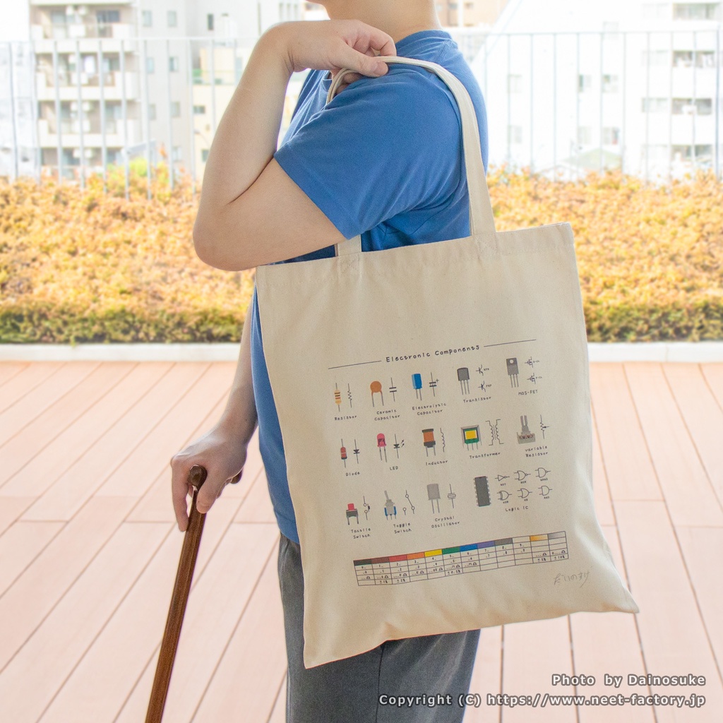 電子部品イラストエコバッグ