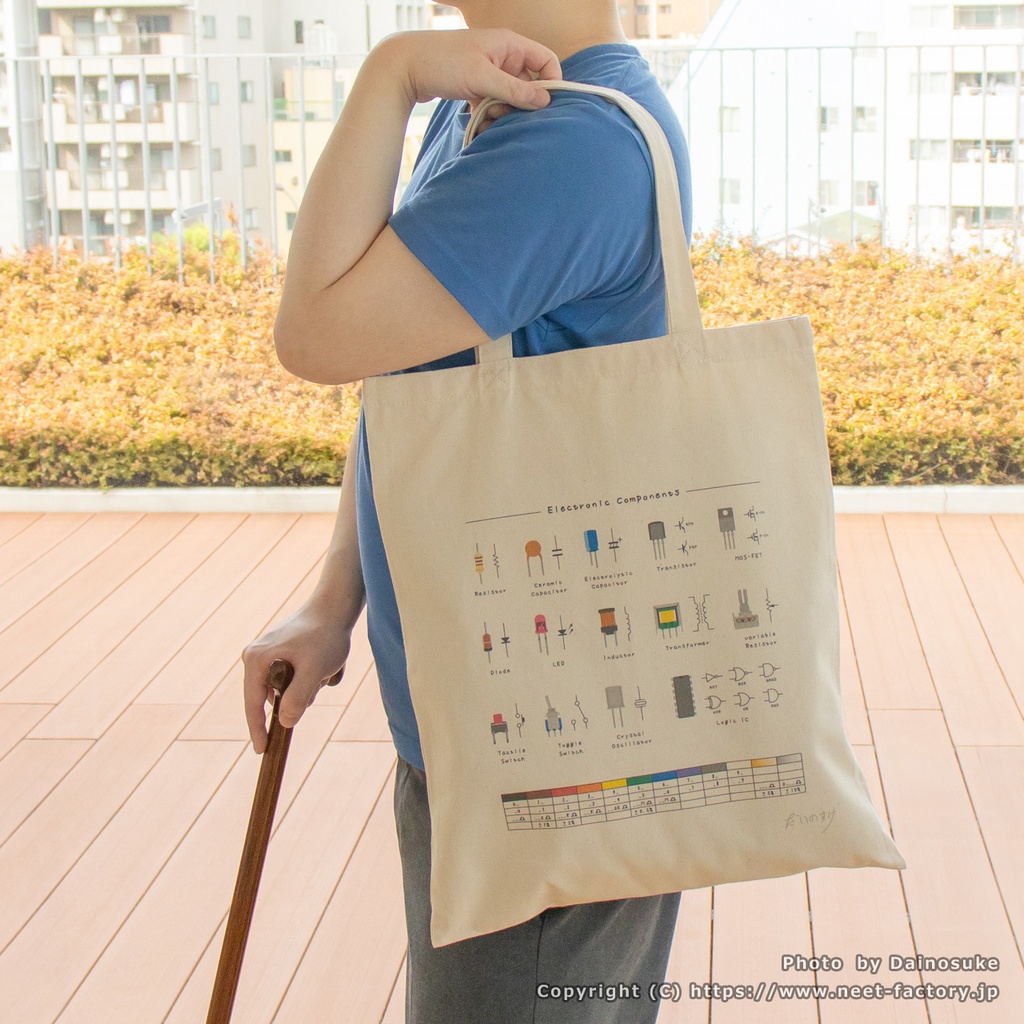 電子部品イラストエコバッグ