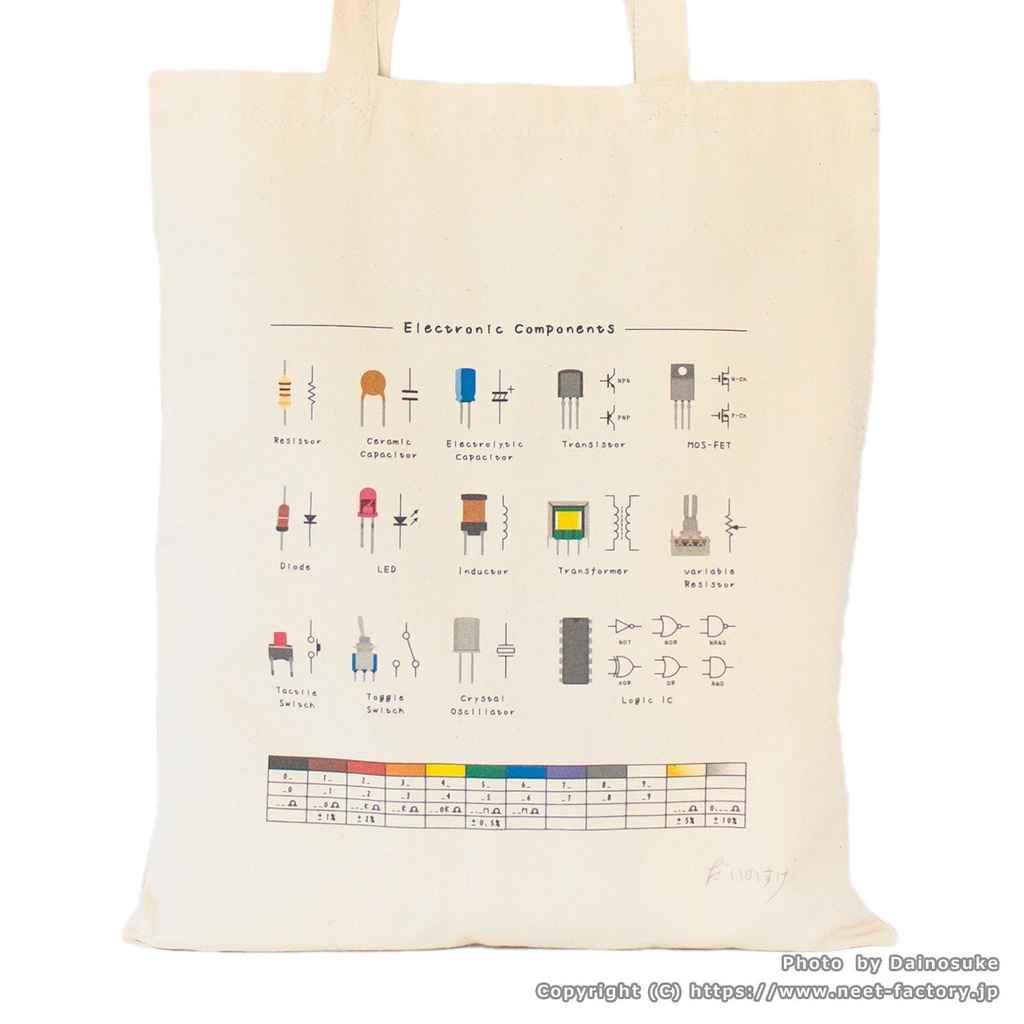 電子部品イラストエコバッグ