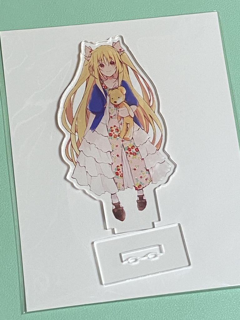 【リリカルなのは】アリシアおねいちゃんとくまちゃんのピンクハウス風ワンピアクリルスタンド