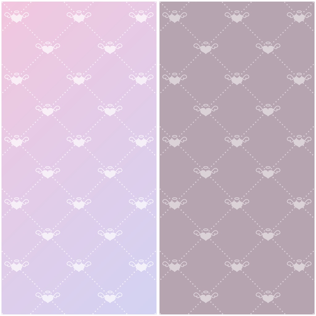 【無料配布】羽ハートのパターン素材♡🪽