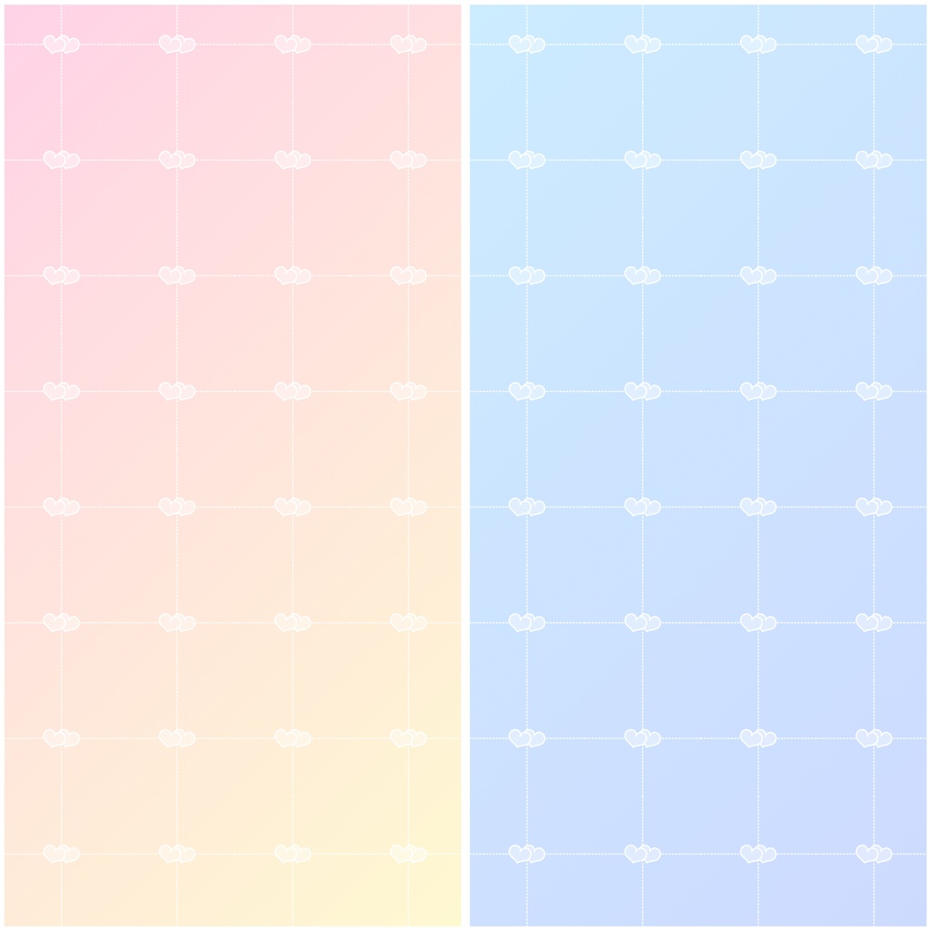 【無料あり】♡カラバリ有♡Wハートのパターン素材💕