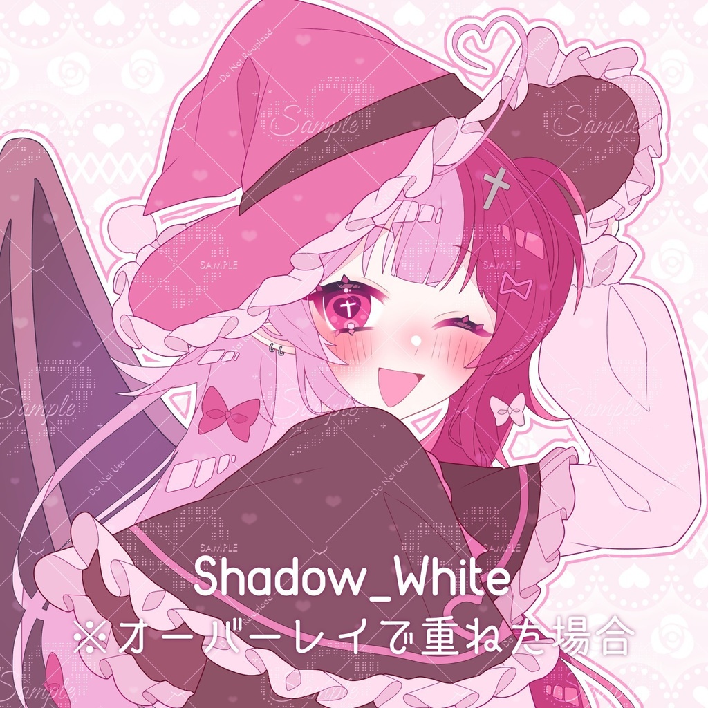 【Free|無料】❤︎各種差分アリ❤︎ドットアートの透かし素材🎀🤍