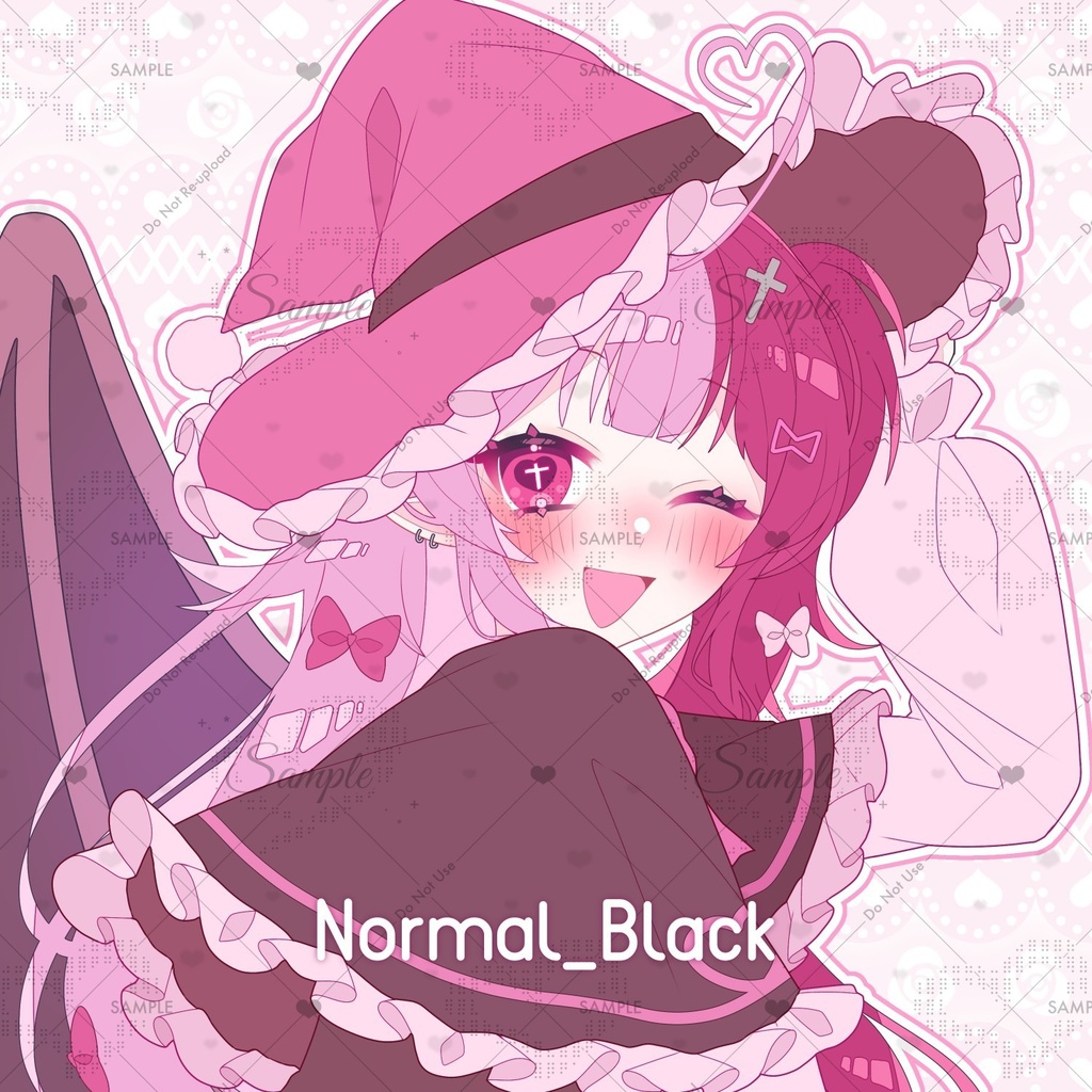 【Free|無料】❤︎各種差分アリ❤︎ドットアートの透かし素材🎀🤍