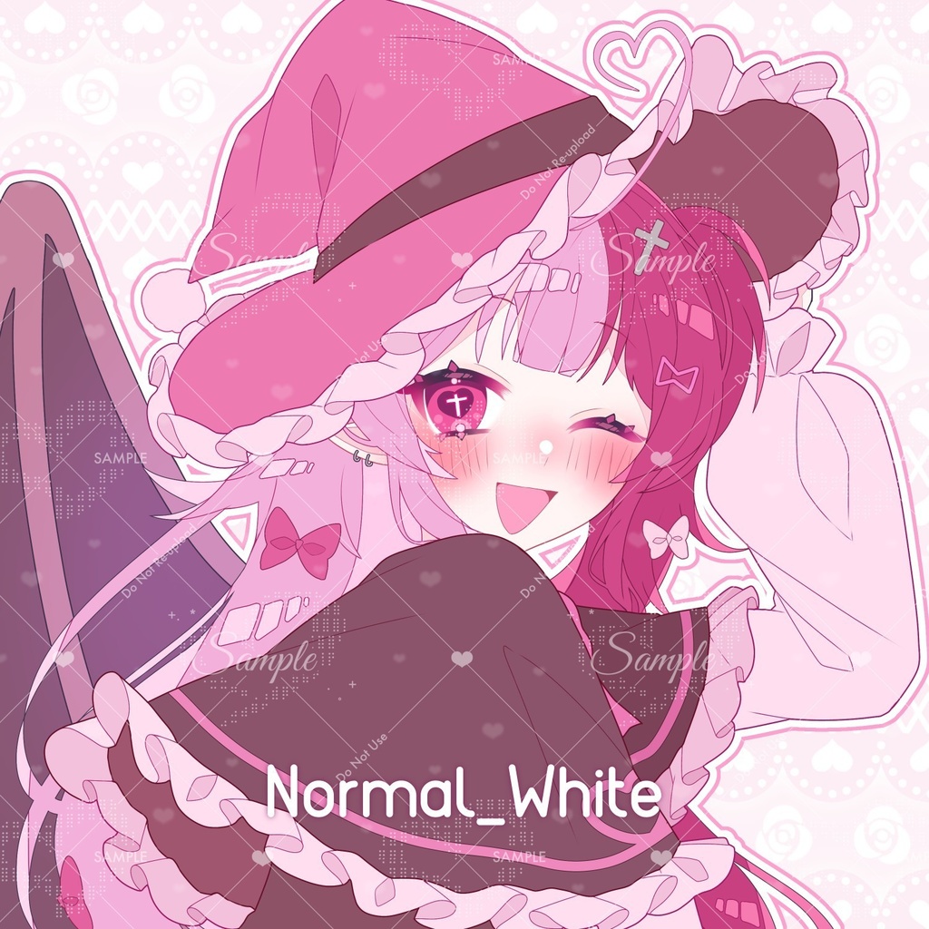 【Free|無料】❤︎各種差分アリ❤︎ドットアートの透かし素材🎀🤍