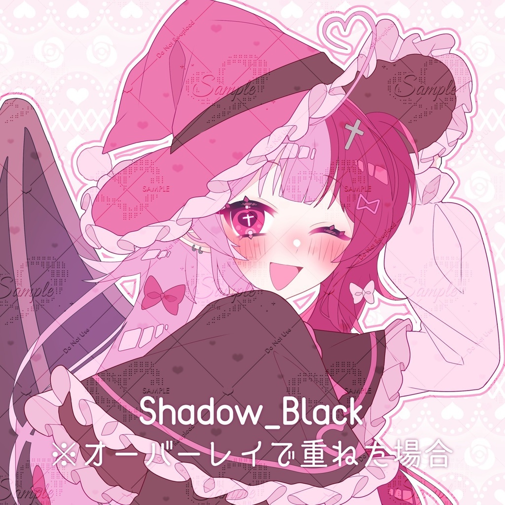 【Free|無料】❤︎各種差分アリ❤︎ドットアートの透かし素材🎀🤍