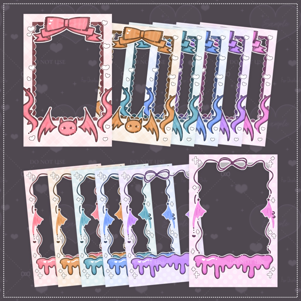 【無料あり】♡L判テンプレ付♡チェキ風素材Vol.6🎀🤍