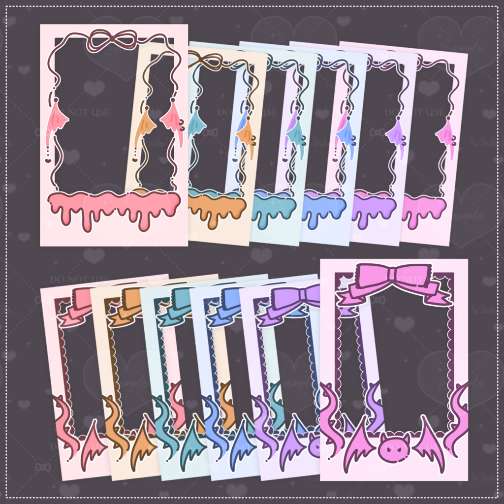 【無料あり】♡L判テンプレ付♡チェキ風素材Vol.6🎀🤍