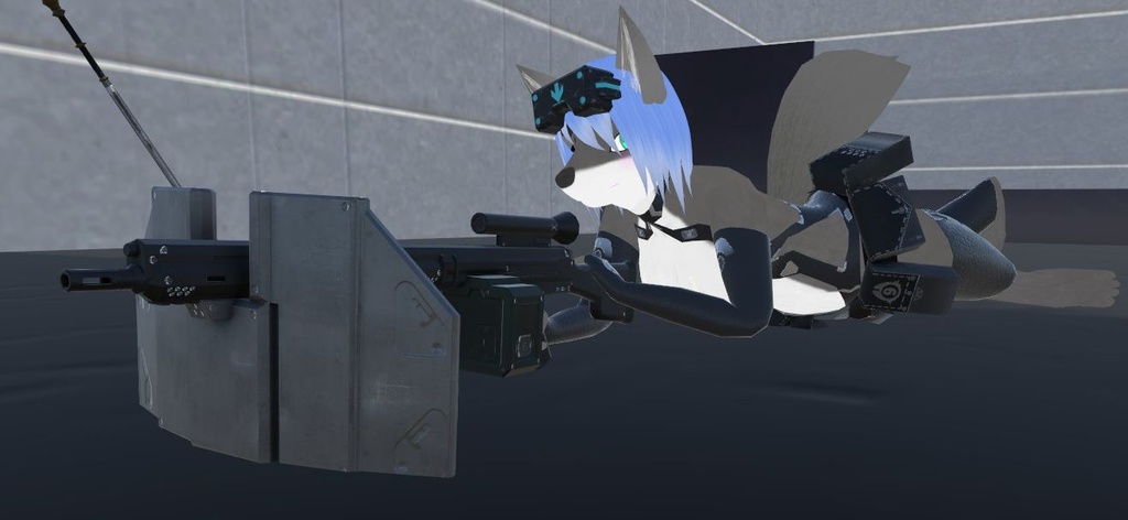 fbxモデル 盾付き軽機関銃「ShieldRifle」