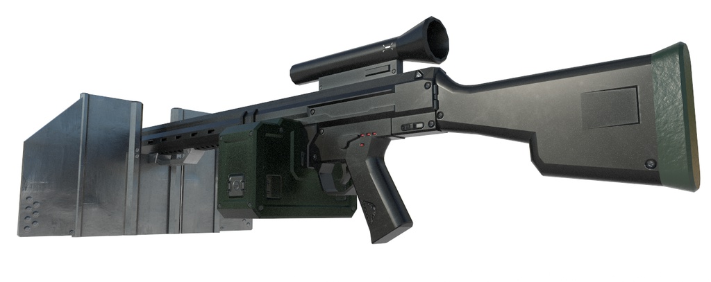 fbxモデル 盾付き軽機関銃「ShieldRifle」