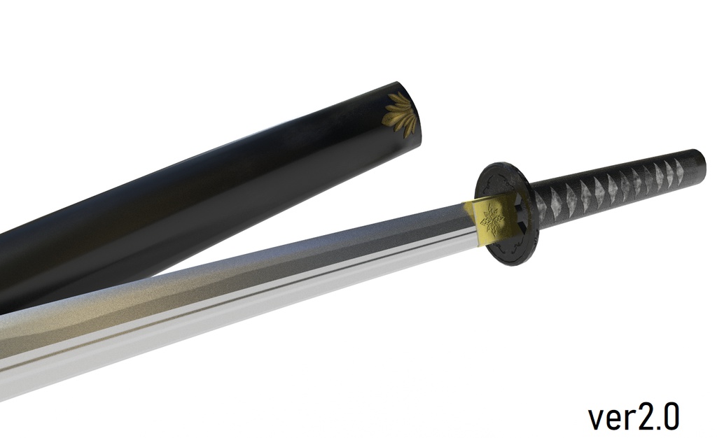 fbxモデル 日本刀「雪透」 ver2.0