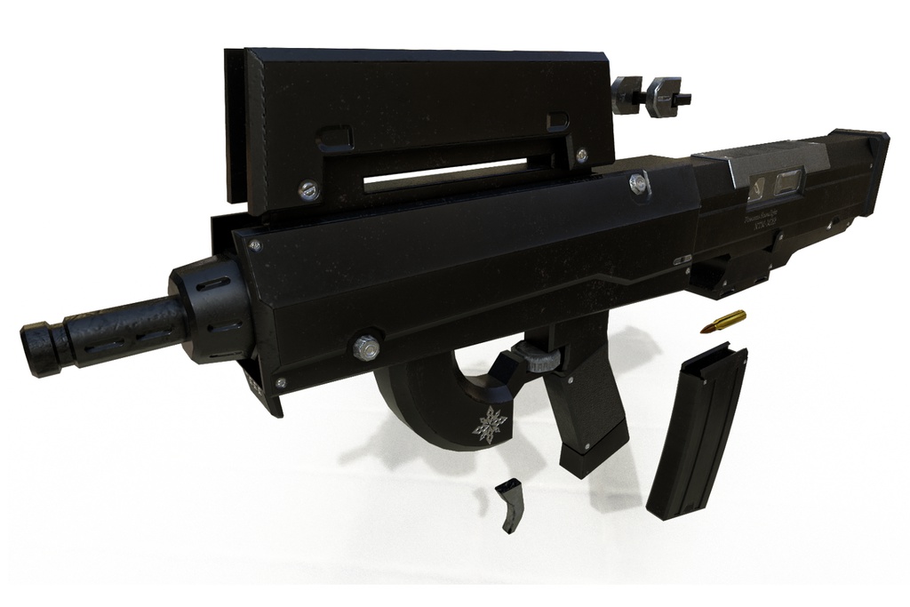 fbxモデル ブルパップPDW「NTM-M22」