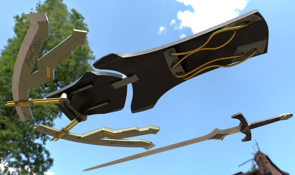 fbxモデル 刃盾/片手剣 「Flugel」