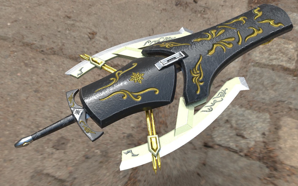 fbxモデル 刃盾/片手剣 「Flugel」