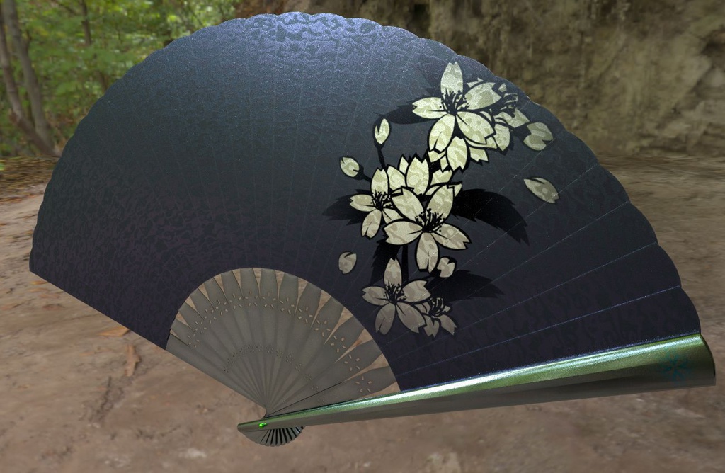 fbxモデル 鉄扇/扇子「雪扇」