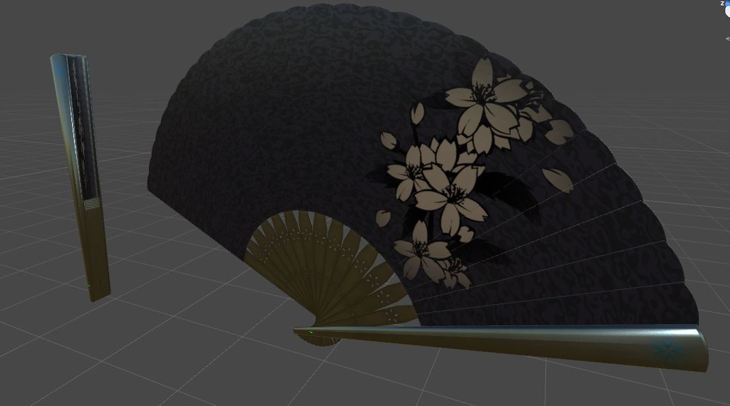 fbxモデル 鉄扇/扇子「雪扇」