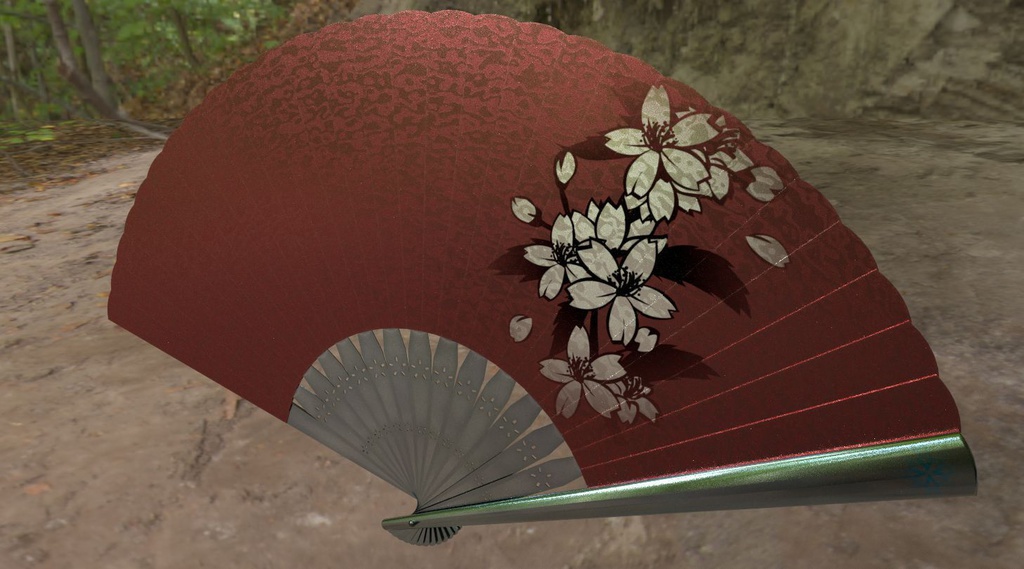 fbxモデル 鉄扇/扇子「雪扇」