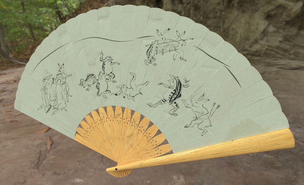 fbxモデル 鉄扇/扇子「雪扇」