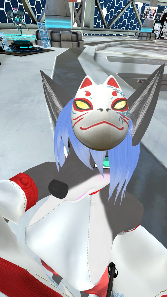 fbxモデル 狐面「蒼櫻/紅櫻」