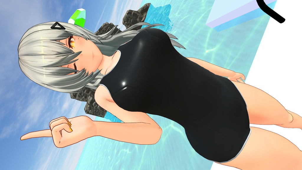 「フェイリア」用衣装モデル 『スクールスイムスーツ』