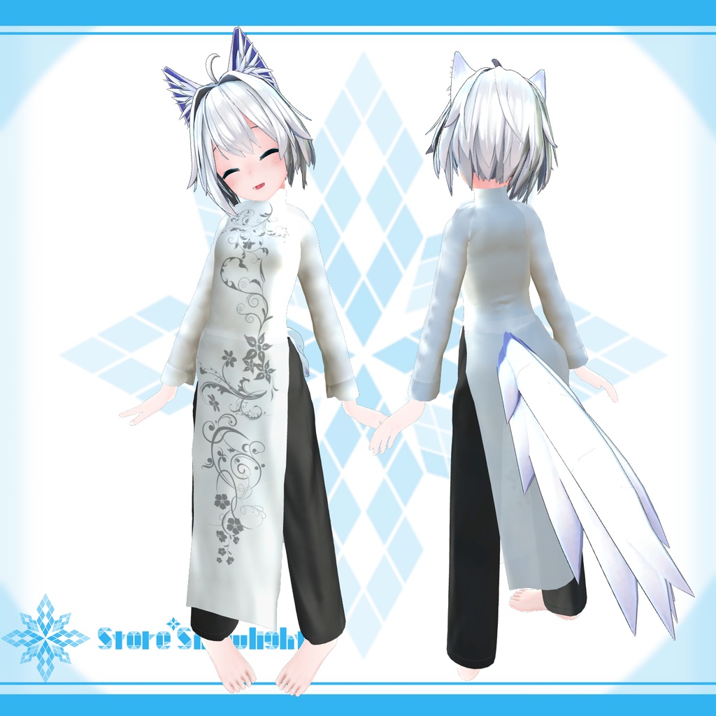 「ミーシェ」用衣装モデル 『アオザイ』 (ver2.0)