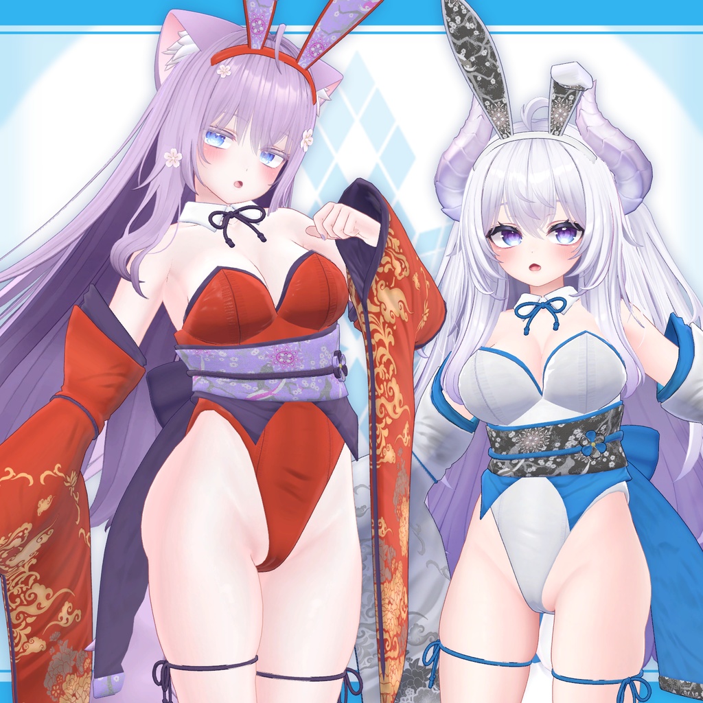 [20モデル対応]衣装モデル『バニースーツ:雪うさぎ』 缩略图 9