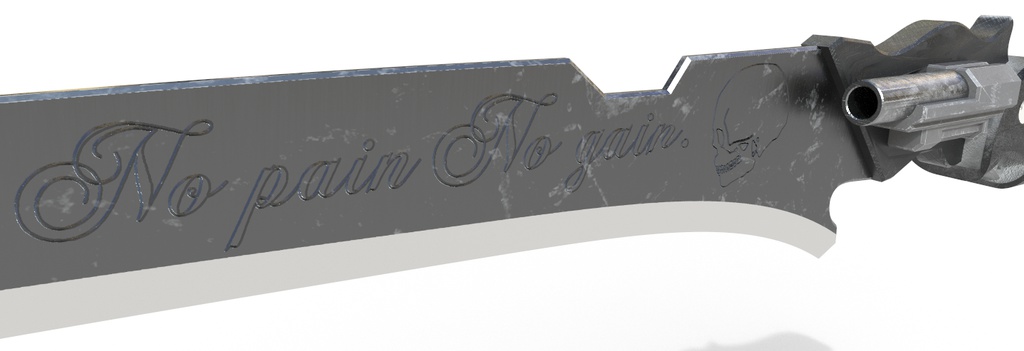 fbxモデル 単発銃付き短刀「BulletKnife」