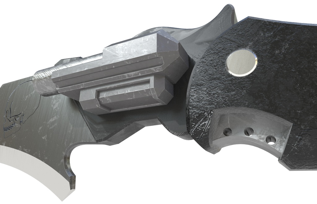 fbxモデル 単発銃付き短刀「BulletKnife」