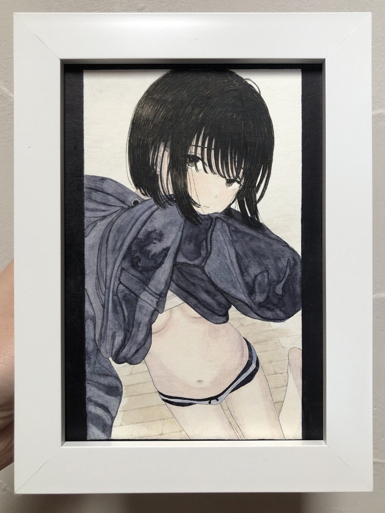 額入り原画「見せてくれるおんなのこ③」