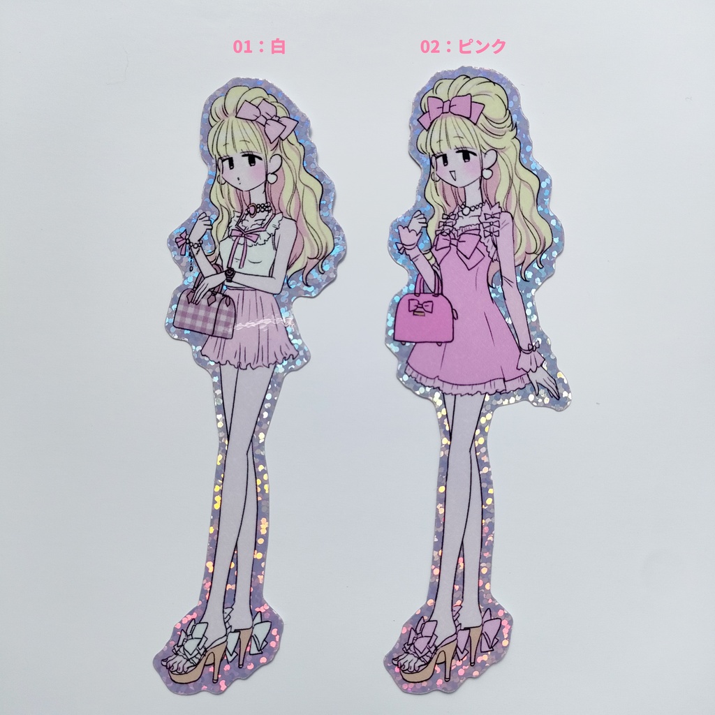 ホログラムダイカットシール:姫ギャル