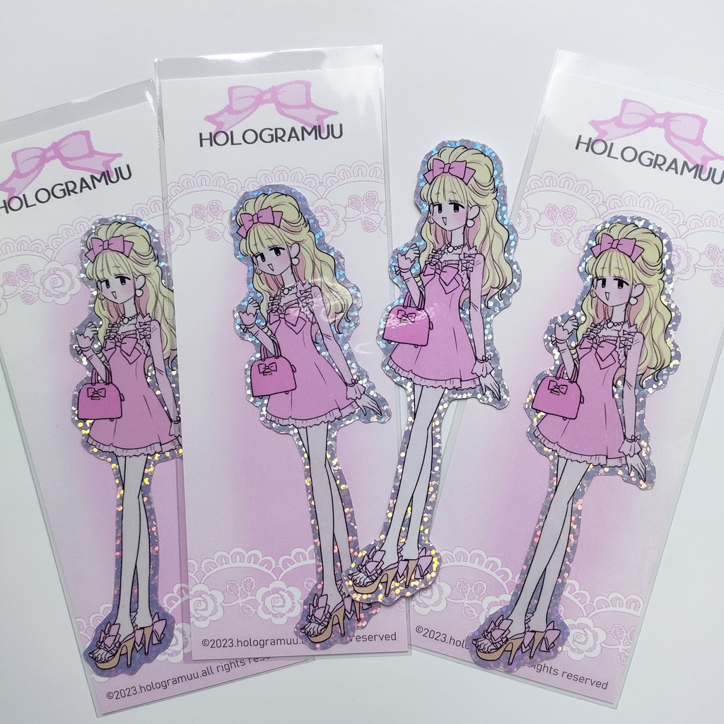 ホログラムダイカットシール:姫ギャル