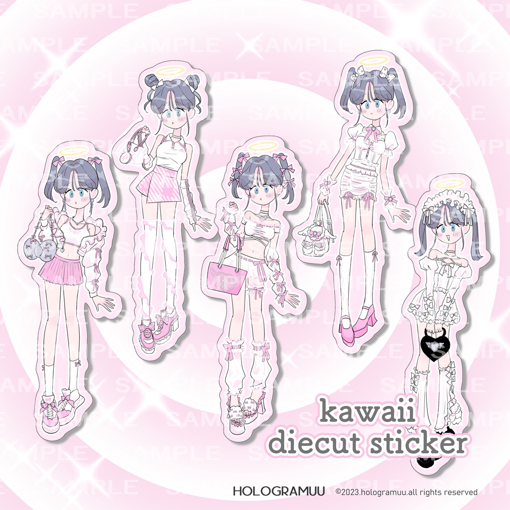 ダイカットシール_ココアちゃん5種