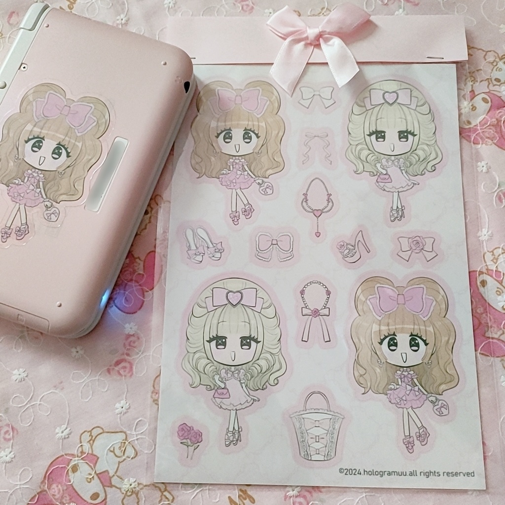 ピンクいっぱい♥クリアdeco♥姫GAL♥ステッカー