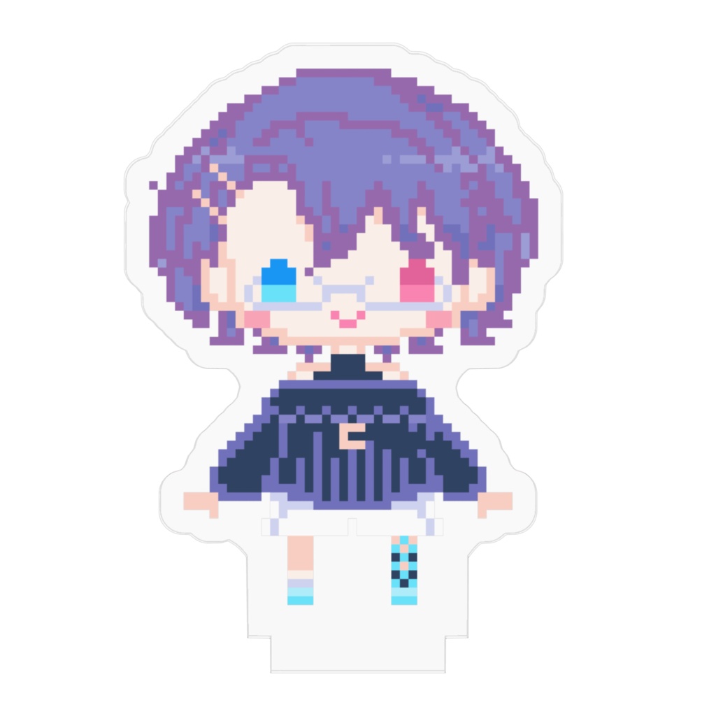 弟魔女セイラアクリルフィギュア~ドット絵黒ワンピ/銀眼鏡Ver.~