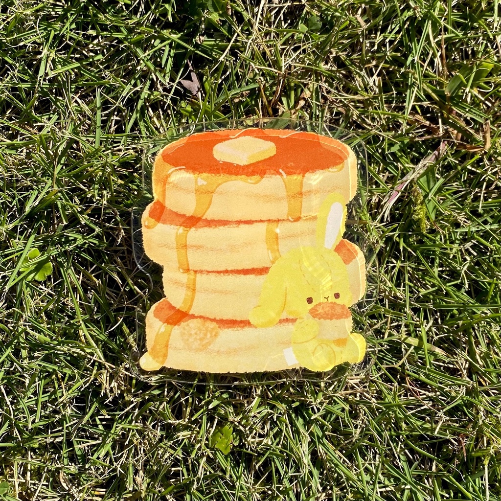 パンケーキとうさぎさんのアクリルバッジ