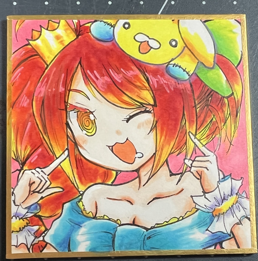 色紙　うさぬこ