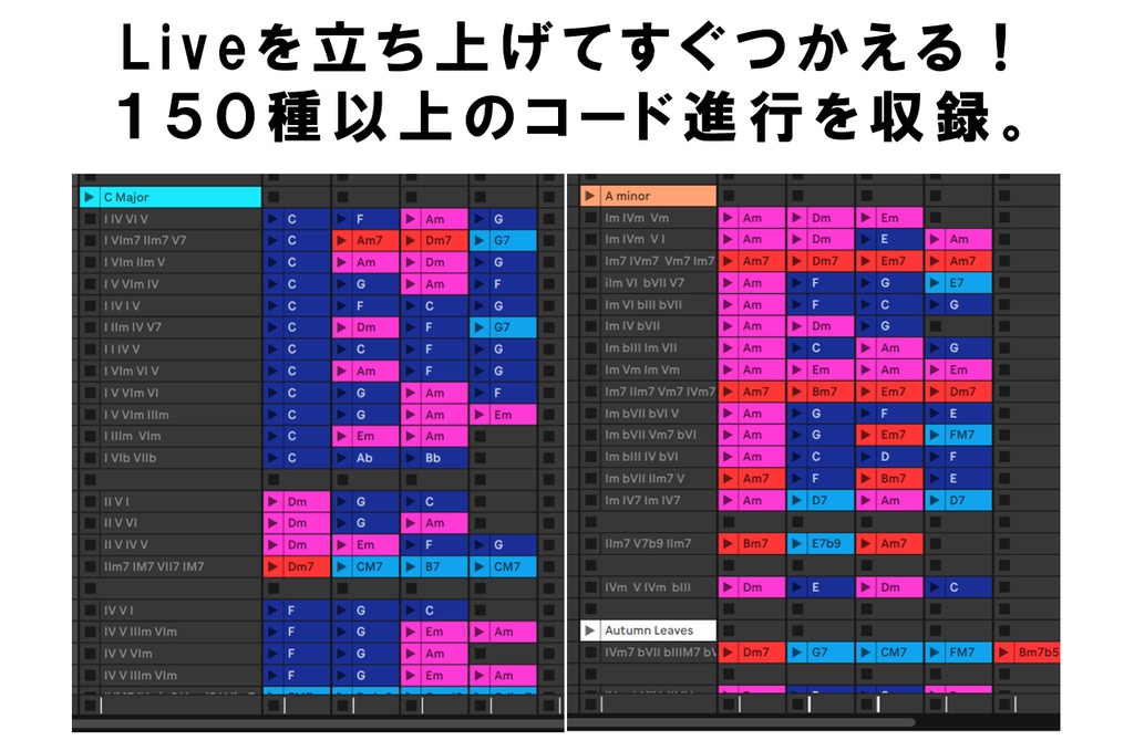 Ableton Live 作曲らくらくコード表【コード進行集付き】