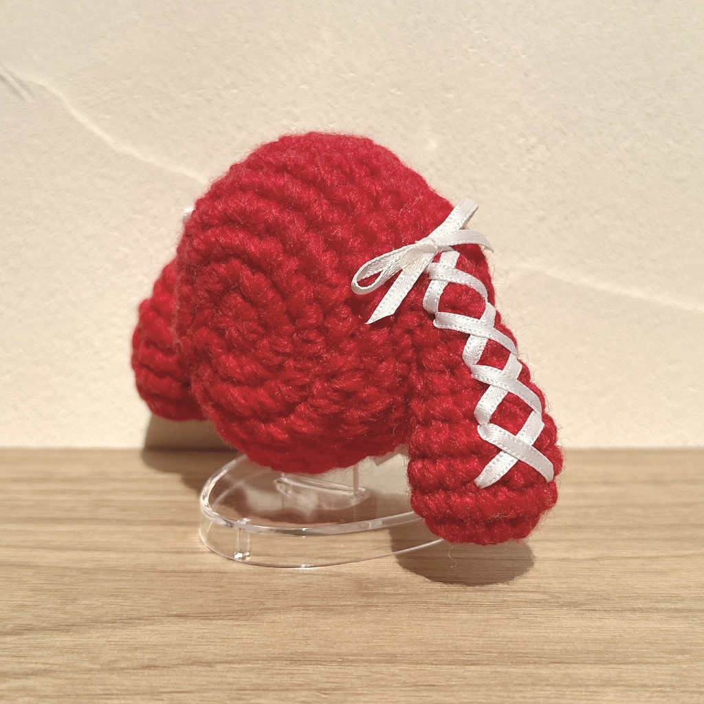 ぬいずきん(垂れ耳うさぎ×レッド) 10cmぬい用