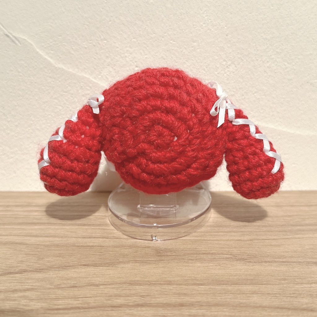 ぬいずきん(垂れ耳うさぎ×レッド) 10cmぬい用